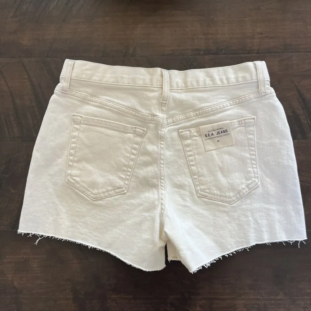 Outerknown OK‎ S.E.A. Jeans Fillmore Natural Boyfriend Shorts Size 26 NEW